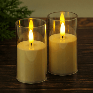 Свечи светодиодные Набор 2 шт по 10 см белые гладкие