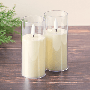 Свечи светодиодные Набор 2 шт по 12,5 см белые гладкие