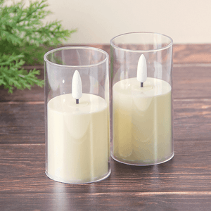 Свечи светодиодные Набор 2 шт по 10 см белые гладкие