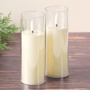 Свечи светодиодные Набор 2 шт по 15 см белые гладкие