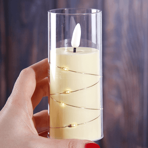 Свечи светодиодные Набор 3 шт 15 12,5 10 см белые гладкие со светодиодами