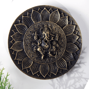 Подставка для благовоний Ганеша 10 см античное золото