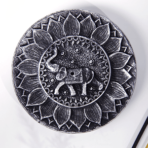 Подставка для благовоний Слоник 10 см античное серебро