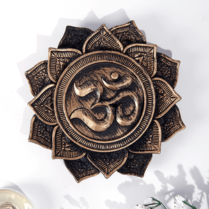 Подставка для благовоний Лотос Ом 10 см бронза