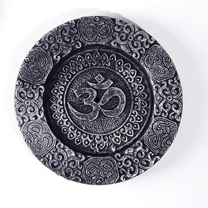 Подставка для благовоний Ом 10 см античное серебро