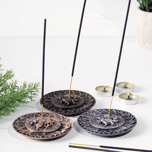 Подставка для благовоний Ганеша 10 см античное серебро