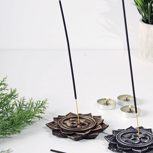 Подставка для благовоний Лотос Ом 10 см бронза