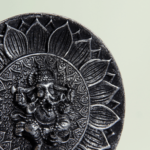 Подставка для благовоний Ганеша 10 см античное серебро