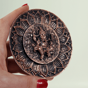 Подставка для благовоний Ганеша 10 см под медь