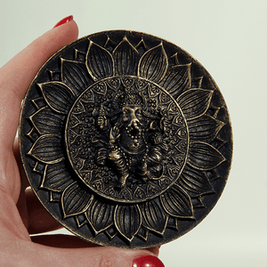 Подставка для благовоний Ганеша 10 см античное золото