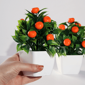 Искусственное растение 2 шт Мандарин 18 см квадратный горшок