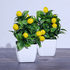 Искусственное растение 2 шт Лимон 18 см квадратный горшок