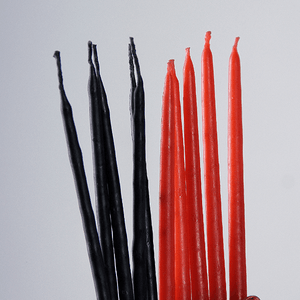 Свечи восковые натуральные Набор 10 шт 15 см красные и черные