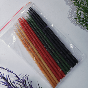 Свечи восковые натуральные Набор 12 шт 15 см микс цветов