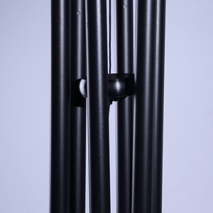 Музыка ветра 6 труб 100 см чёрная с серебром