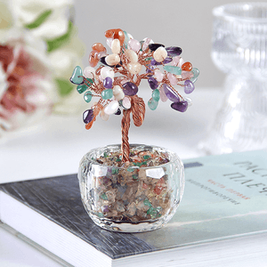 Дерево денежное 12 см Микс из камней натуральный камень