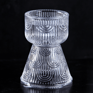 Подсвечники для столовых свечей Глория 2 шт 9 см рельефный прозрачный