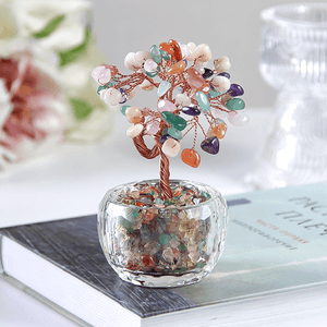 Дерево денежное 12 см Микс из камней натуральный камень