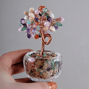 Дерево денежное 12 см Микс из камней натуральный камень