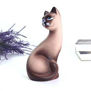 Кошка Муська 20 см шоколадная матовая