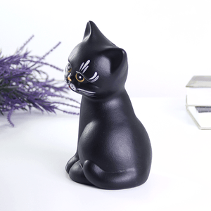 Копилка Котенок 18 см черный матовый