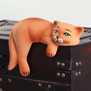 Кот на полку Сема 18х15 см рыжий матовый