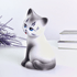 Копилка Котенок 18 см белый с серым матовый