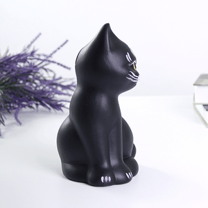 Копилка Котенок 18 см черный матовый