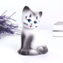 Копилка Котенок 18 см белый с серым матовый
