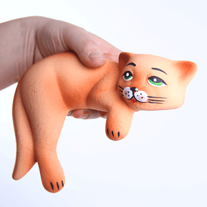 Кот на полку Сема 18х15 см рыжий матовый