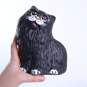 Копилка Кот Перс 12х19 см черный матовый