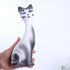 Кот Кит 25 см белый с серым матовый