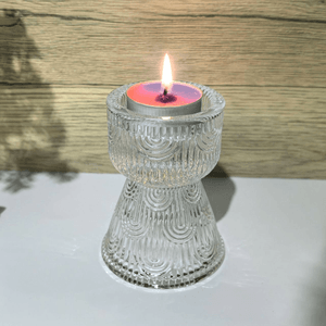 Подсвечник Глория 9 см рельефный прозрачный