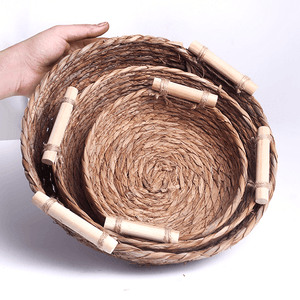 Корзины для хранения с ручками Дуэт диаметр 24 см водный гиацинт