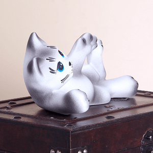 Кот Филя 28 см белый с серым матовый