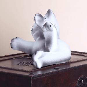 Кот Филя 28 см белый с серым матовый