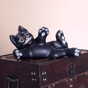 Кот Филя 28 см чёрный матовый