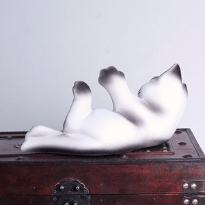 Копилка Кот Филя 28 см белый с серым матовый