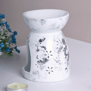 Аромалампа Классика 11 см Любовь белая с серебром