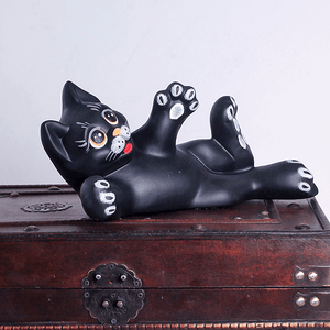 Кот Филя 28 см чёрный матовый