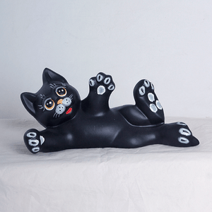 Кот Филя 28 см чёрный матовый