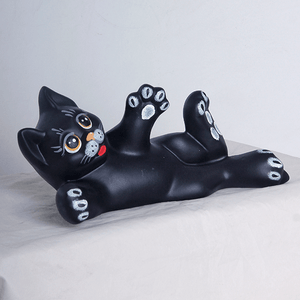 Кот Филя 28 см чёрный матовый