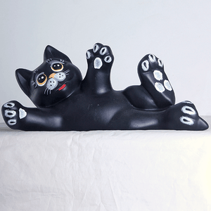 Кот Филя 28 см чёрный матовый