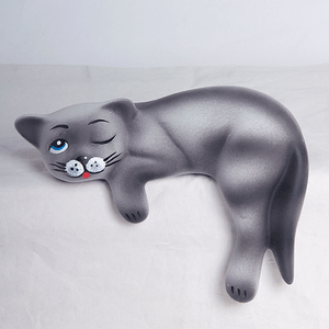 Кошка на полку Соня 19 см дымчатая матовая