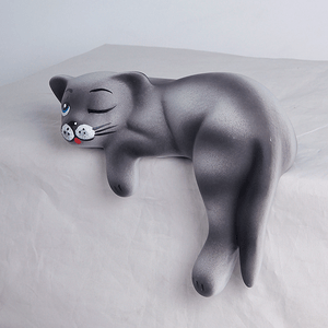 Кошка на полку Соня 19 см дымчатая матовая