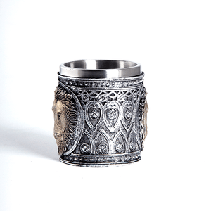 Кружка Молодой лев 430 мл черненое серебро и бронза