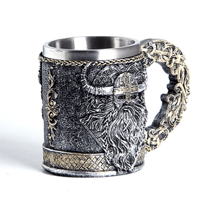 Кружка Викинг Ярл 430 мл черненое серебро и светлое золото