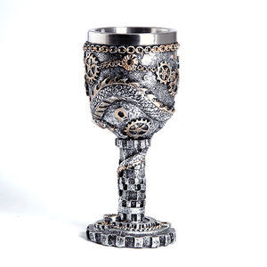 Кубок Дракон Техно 200 мл черненое серебро и бронза