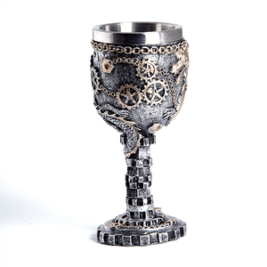 Кубок Дракон Техно 200 мл черненое серебро и бронза