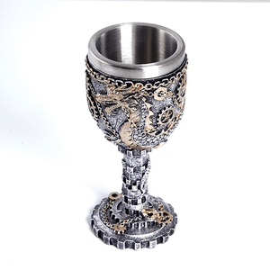 Кубок Дракон Техно 200 мл черненое серебро и бронза